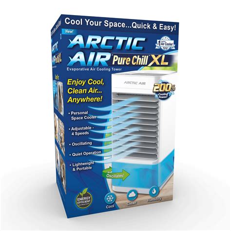 Jul 23, 2021 · Ontel Arctic Air Pure Chill Evaporative Ultra-Portable Personal Air Cooler. $ 24.99. Target. $ 33.99. $ 39.99. Kohl's. $ 29.99. $ 39.99. Bed Bath & Beyond. 
